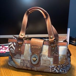Coach Leather Patchwork Satchel
